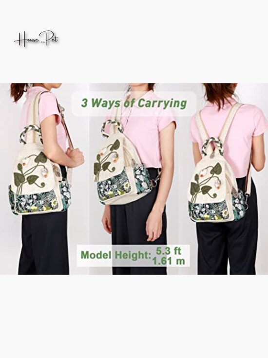 Convertible Canvas Sling Backpack, Lightweight Water Resistant Daypack main image 4